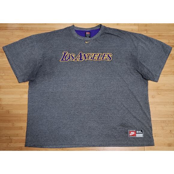 Vintage Los Angeles Lakers Mens 3XL Nike Gray Center Swoosh Shirt Y2K Basketball - Picture 1 of 10